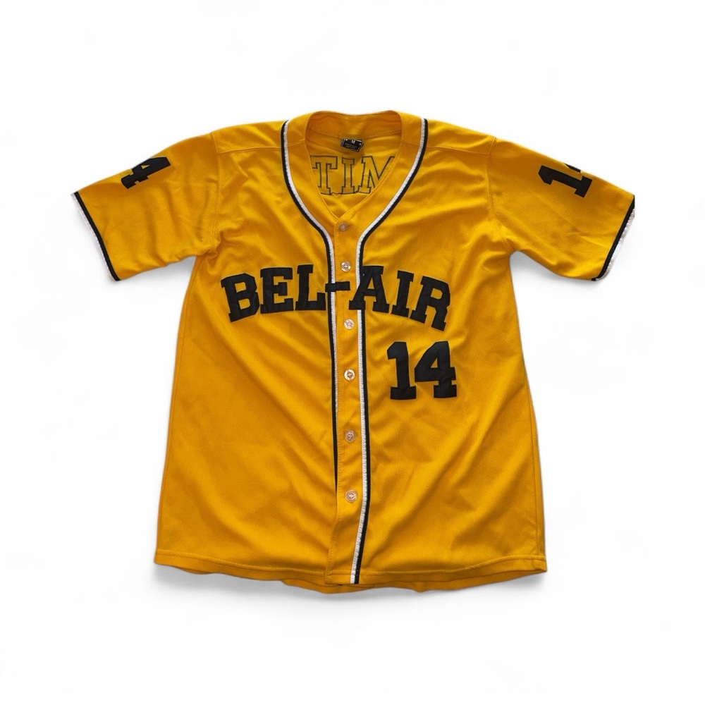 “BEL-AIR‎ 14” Yellow Baseball Jersey with Black Lettering - Picture 6 of 6